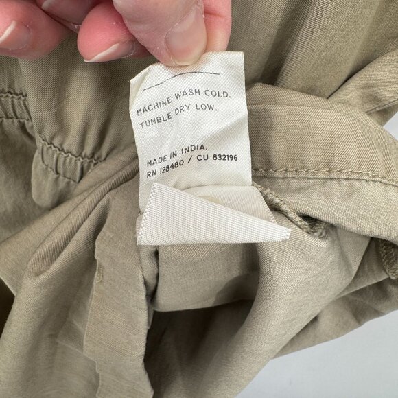 Pact Safari Romper Shortalls Womens XL Khaki Organic Cotton Elastic Waist - Picture 10 of 10